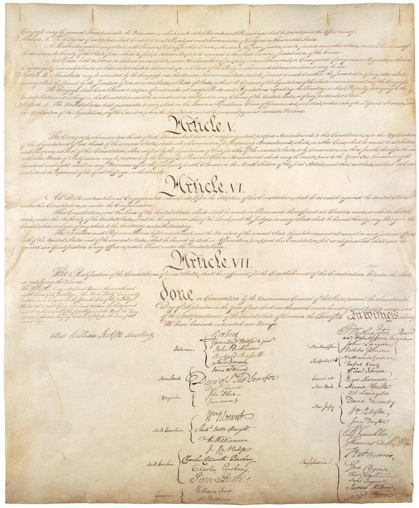 Fourth page Constitution United States